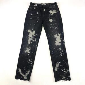 Zara black acid wash raw hem jeans Size 4